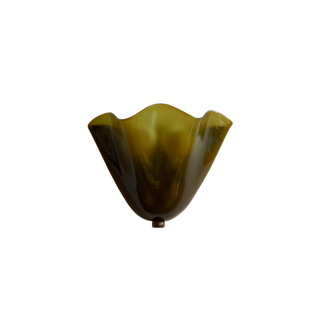 Retro Stained Glass Skirt Shell Wall Sconce LED 1-light
