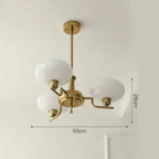 Modern Chandelier with Opal Glass Shades – Elegant Ceiling Lamp