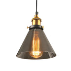Retro Industrial Pendant Lamp with Glass – Smoky Glass Shade