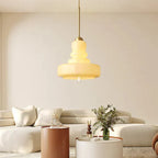Designer Hanging Lamp with Milk Glass Bauhaus