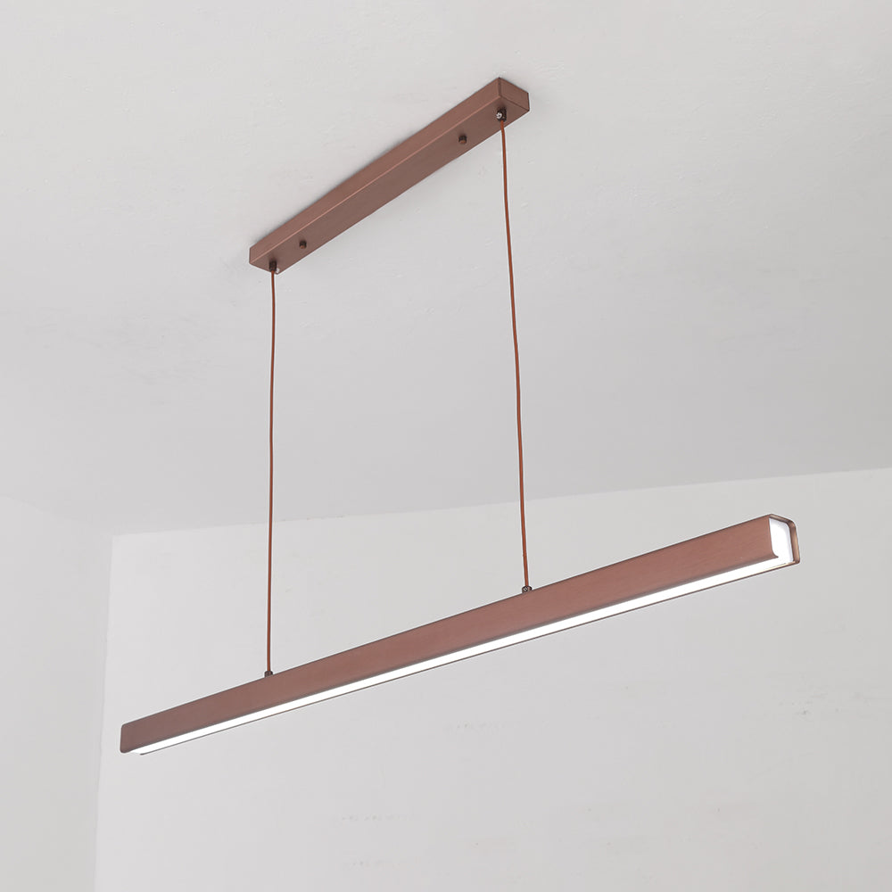 Arisha Modern LED Pendant Light Linear Black/Brown Dining Room Metal