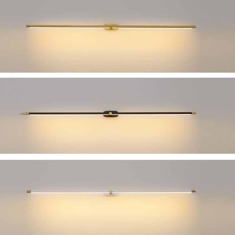 Ivox Minimalist Linear Wall Sconce Gold & Black