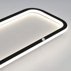 Arisha Modern LED Rectangular Ceiling Light Living Room/Bedroom Black Metal & Silicone