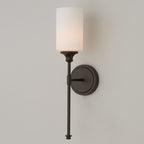 Tiffany Nordic Vanity Metal Glass Minimalism Wall Lamp, Black/Silver