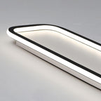 Arisha Modern LED Rectangular Ceiling Light Living Room/Bedroom Black Metal & Silicone
