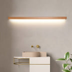 Dwyn Minimalist Linear Wall Mirror Sconce Wood Living Room