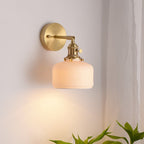 Xani Vintage Geometric Wall Sconce. Metal/Ceramic. White. Bedroom