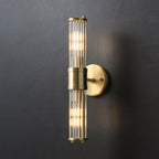 Kristy American Cylindrical Elegant Gold Glass/Metal Vanity Wall Lamp