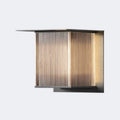 Yerin Modern Square Outdoor Wall Sconce Metal Acrylic Brown Terrace