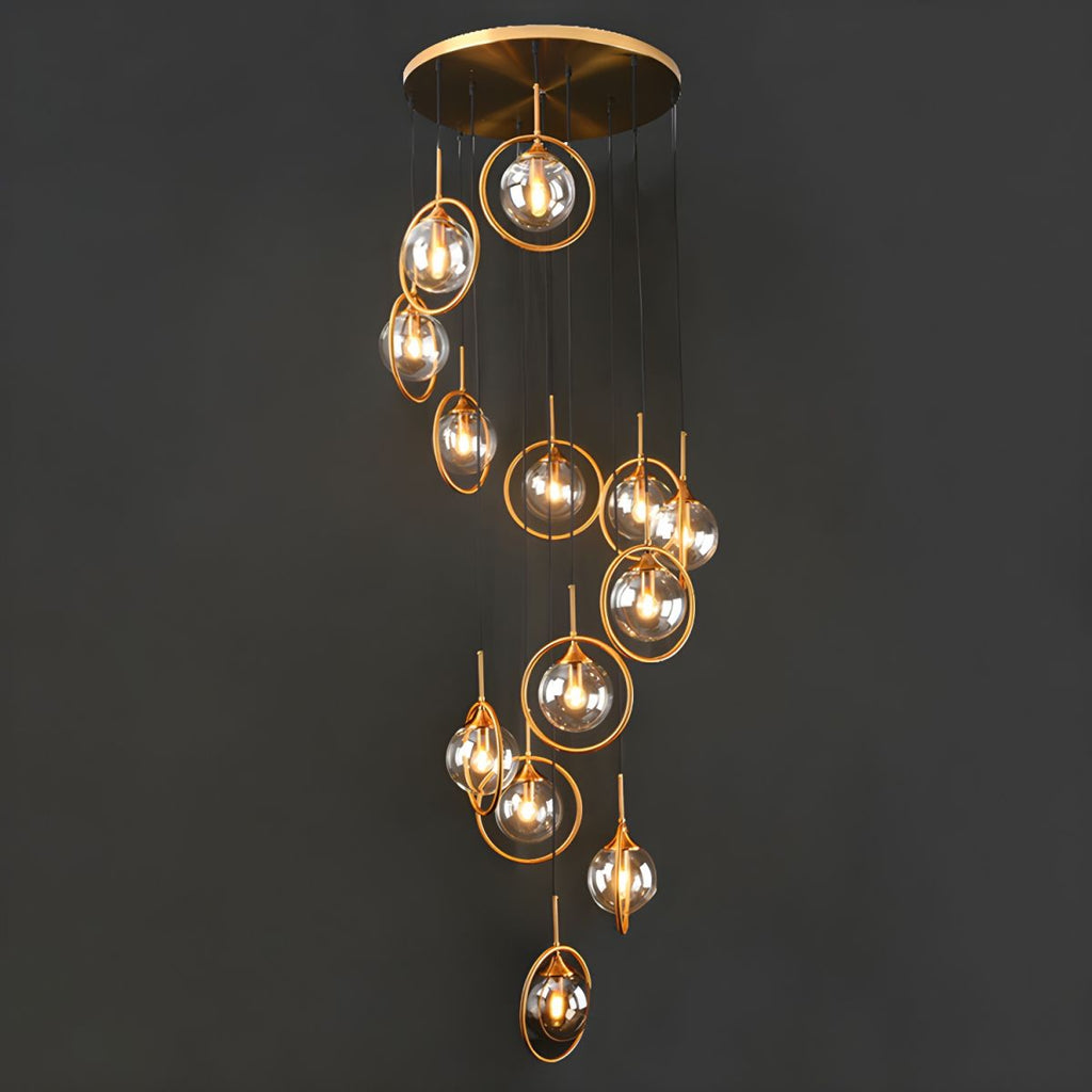 Valentina Modern Spiral Ball Glass Staircase Chandelier