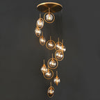 Valentina Modern Spiral Ball Glass Staircase Chandelier