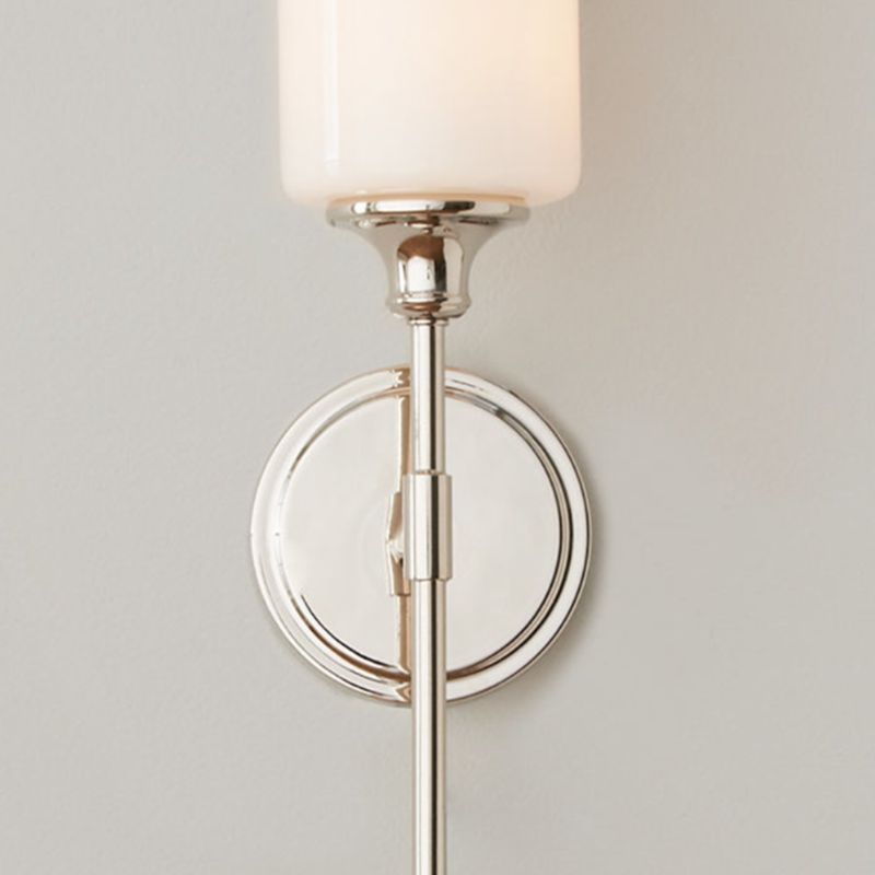 Tiffany Nordic Vanity Metal Glass Minimalism Wall Lamp, Black/Silver