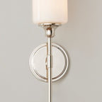 Tiffany Nordic Vanity Metal Glass Minimalism Wall Lamp, Black/Silver