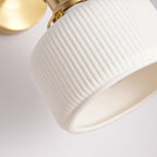 Xani Vintage Geometric Wall Sconce. Metal/Ceramic. White. Bedroom