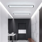 Arisha Modern LED Rectangular Ceiling Light Living Room/Bedroom Black Metal & Silicone