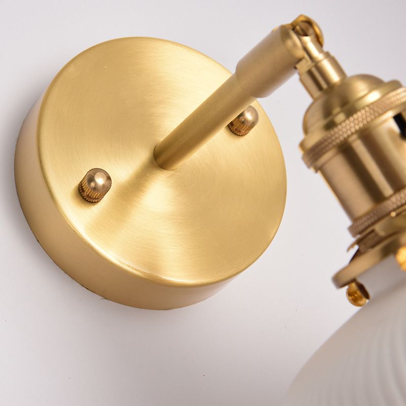 Xani Vintage Geometric Wall Sconce. Metal/Ceramic. White. Bedroom