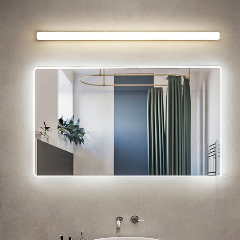 Arisha Simple White Bar Mirror Front Vanity Wall Lamp