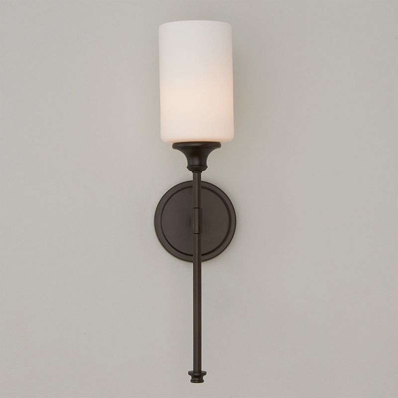 Tiffany Nordic Vanity Metal Glass Minimalism Wall Lamp, Black/Silver