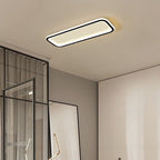 Arisha Modern LED Rectangular Ceiling Light Living Room/Bedroom Black Metal & Silicone