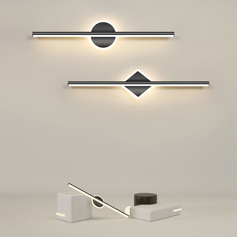 Vesso Modern Round/Square Wall Sconce Black/Gold. Bathroom