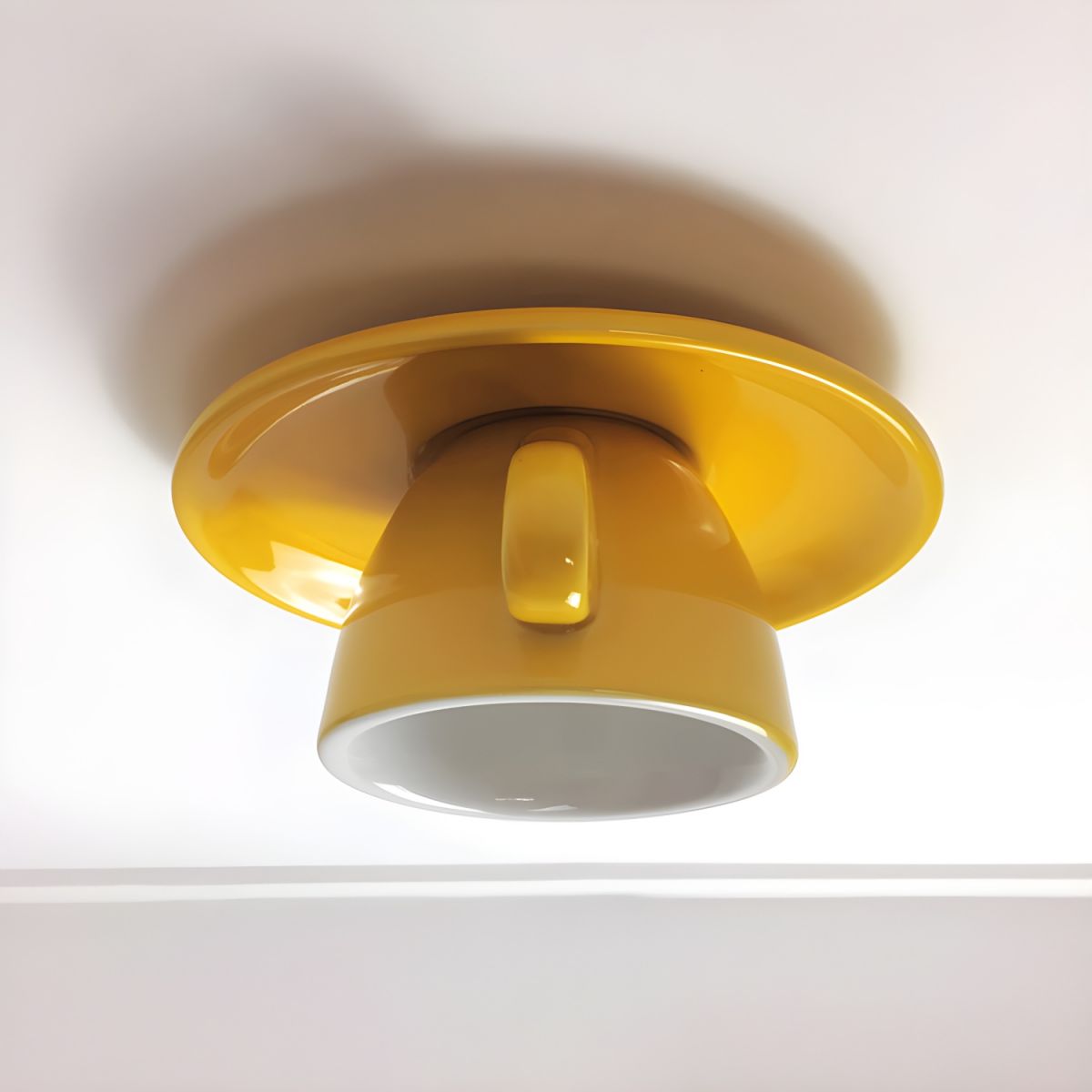 Teyo Modern Ceramic Coffee Cup Ceiling Light Blue/Pink/Yellow
