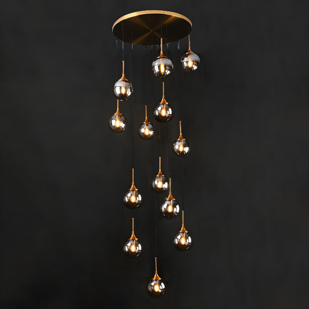 Valentina Modern Spiral Ball Glass Staircase Chandelier