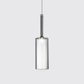 Nickle Cylindrical/Drum/Long Column Suspension Pendant Modernist 1 Light Grey/Red/Orange Glass Led Hanging Light Fixture