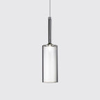 Nickle Cylindrical/Drum/Long Column Suspension Pendant Modernist 1 Light Grey/Red/Orange Glass Led Hanging Light Fixture