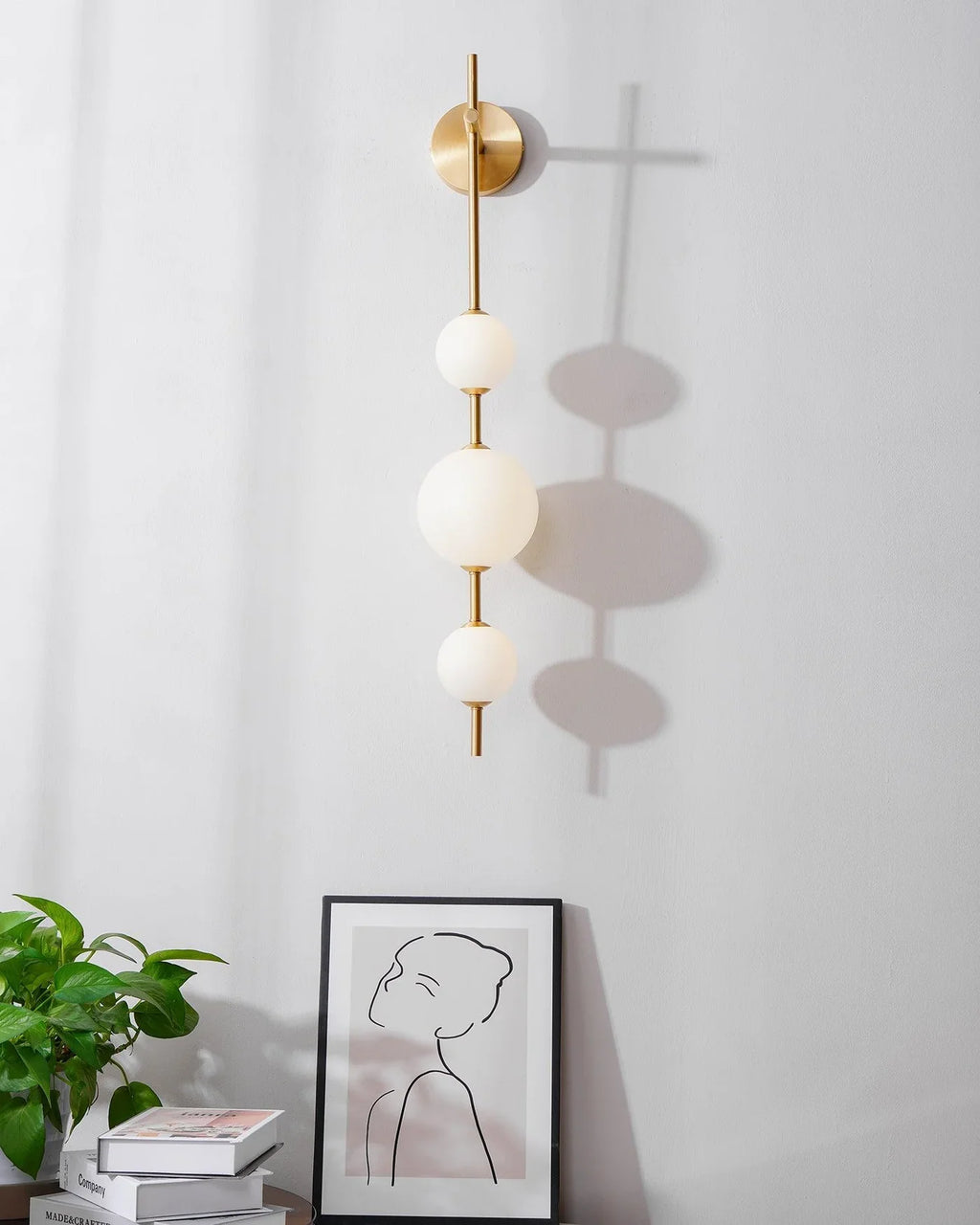 Modern Geometric Wall Lamp with LED Balls