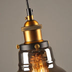 Retro Industrial Pendant Lamp with Glass – Smoky Glass Shade