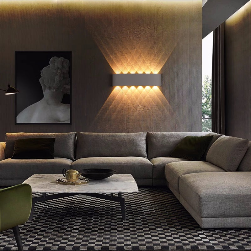 Ray Modern Outdoor Wall Light Rectangle LED White Metal Terrace
