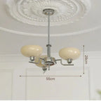 Modern Chandelier with Opal Glass Shades – Elegant Ceiling Lamp
