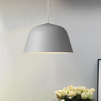 Nordic Style Dome Shade Hanging Ceiling Light 10"/16" Dia 1 Light Metal Pendant Lamp in Black/Green for Bedroom
