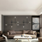 Metal Crossed Lines Wall Sconce Light Simplicity 4 Lights Black/Gold Wall Lamp in Warm/White Light