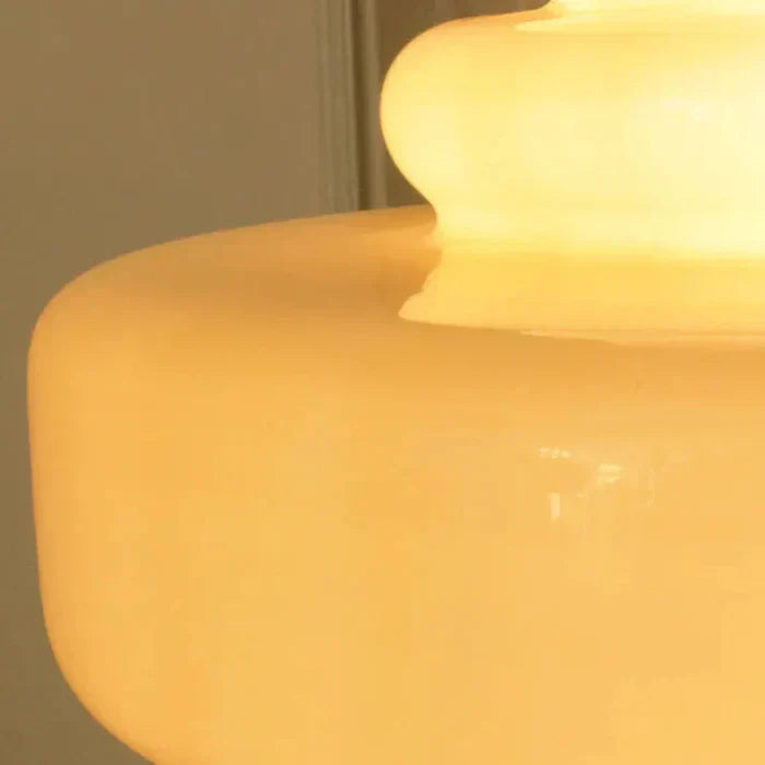 Designer Hanging Lamp with Milk Glass Bauhaus