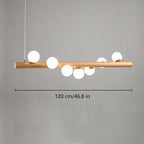 Valentina Glass Bubble Pendant Light Wood/Walnut