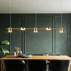 Drum Aluminum Island Pendant Modern Simple 3/5-Head Black/Gold Ceiling Light Fixture in Warm/White Light
