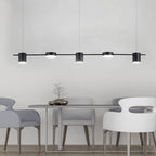 Drum Aluminum Island Pendant Modern Simple 3/5-Head Black/Gold Ceiling Light Fixture in Warm/White Light