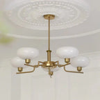 Modern Chandelier with Opal Glass Shades – Elegant Ceiling Lamp