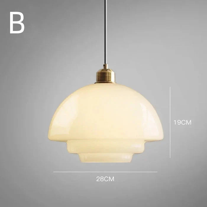 Hanging Ceiling Lamp with Milk White Glass