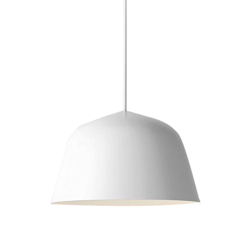 Nordic Style Dome Shade Hanging Ceiling Light 10"/16" Dia 1 Light Metal Pendant Lamp in Black/Green for Bedroom