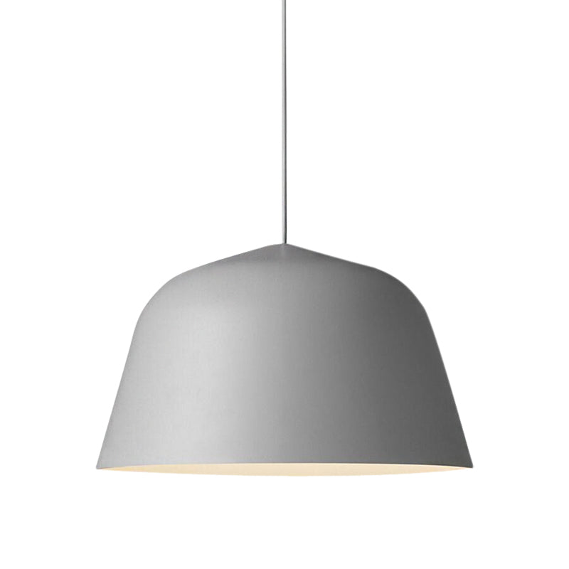 Nordic Style Dome Shade Hanging Ceiling Light 10"/16" Dia 1 Light Metal Pendant Lamp in Black/Green for Bedroom