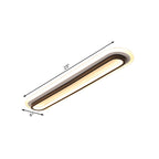 Oval Flush Ceiling Light Contemporary Metal LED Black/White Ceiling Light with Acrylic Diffuser in White/Warm Light, 19"/23"/31" Wide