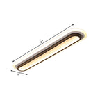 Oval Flush Ceiling Light Contemporary Metal LED Black/White Ceiling Light with Acrylic Diffuser in White/Warm Light, 19"/23"/31" Wide