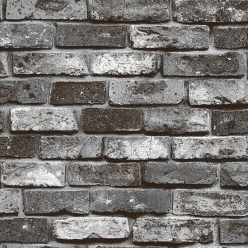 Brick Print Wallpaper Roll Dark Color Industrial-Style Wall Art for House Interior