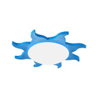 Sun Shaped Flush Ceiling Light Cartoon Wood Acrylic Ceiling Light for Kindergarten