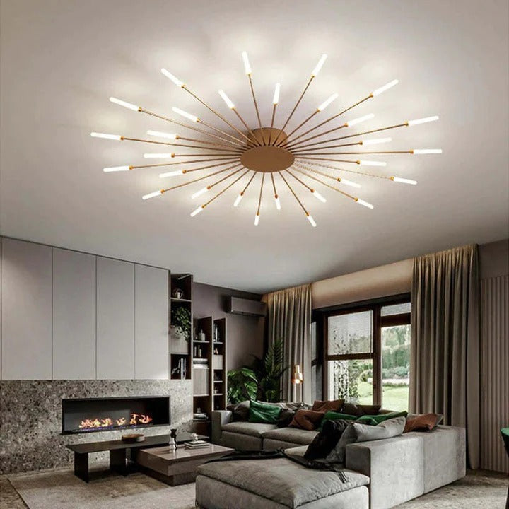 Wesley Ceiling Light Fireworks Artistic Design Black/Gold