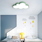 Cloud Child Bedroom Flush Mount Light Acrylic Nordic Style Macaron Colored Ceiling Lamp