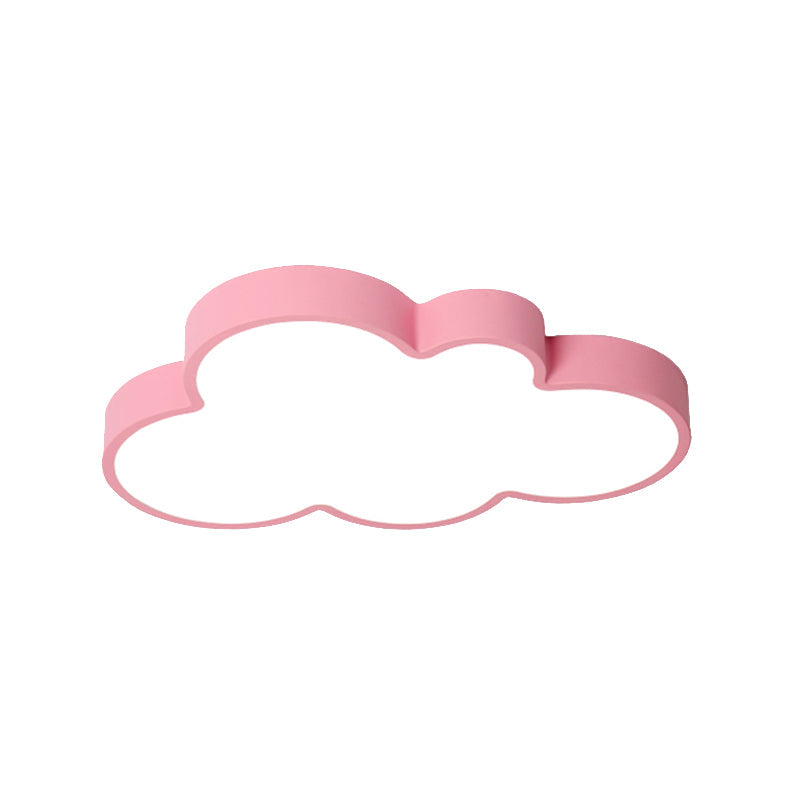 Cloud Child Bedroom Flush Mount Light Acrylic Nordic Style Macaron Colored Ceiling Lamp
