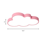 Cloud Child Bedroom Flush Mount Light Acrylic Nordic Style Macaron Colored Ceiling Lamp